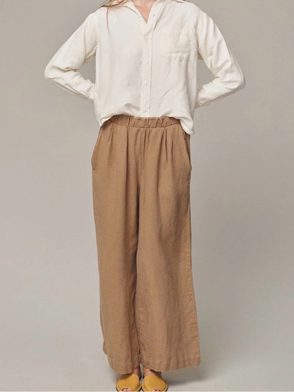Jungmaven Cambria Hemp Pant Tan Wide Leg Size L